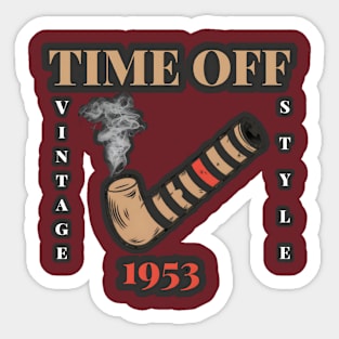 Time off Vintage Style Sticker